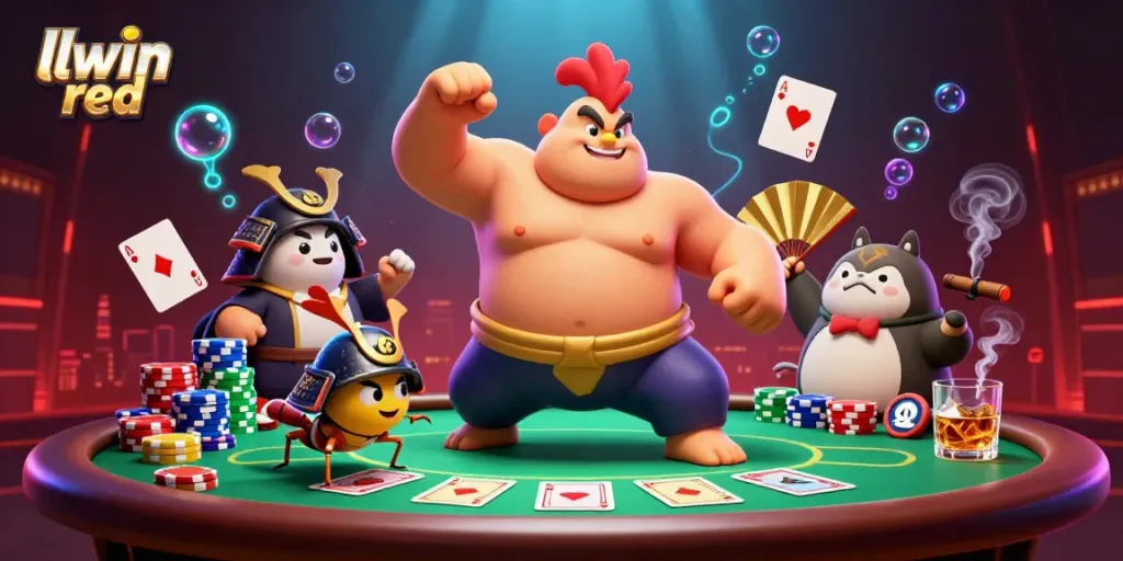 Experience thrilling gaming action at llwin red with dynamic characters and vibrant casino elements.
