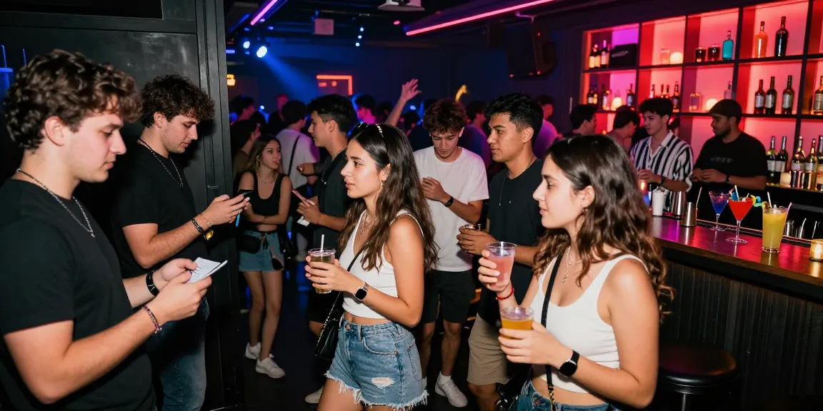 Thriving nightlife scene showcasing Club21ids novelty IDs verification at a trendy nightclub.