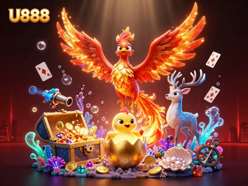 Engage with U888's vibrant 3D casino realm filled with dynamic gaming elements and enchanting characters.