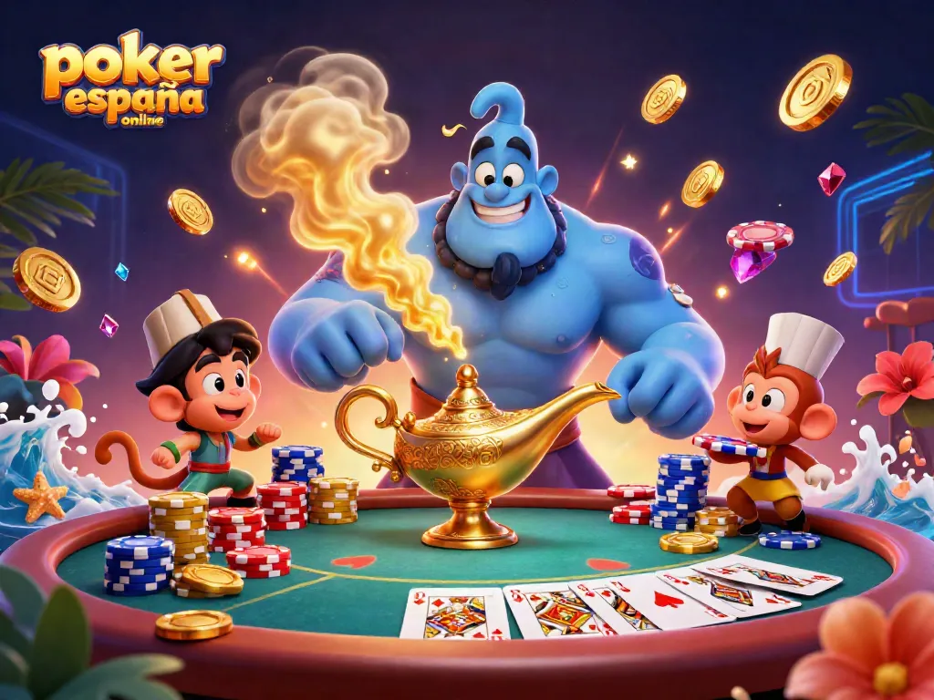 Disfruta del póker online en España con riqueza de detalles y emoción, visualizando la experiencia de juego.