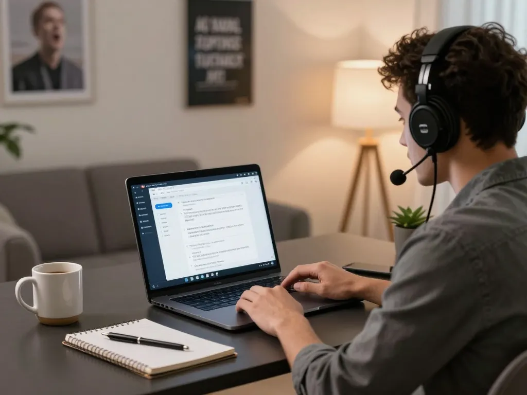 Candidate using the AI interview assistant for real-time feedback during mock interviews.