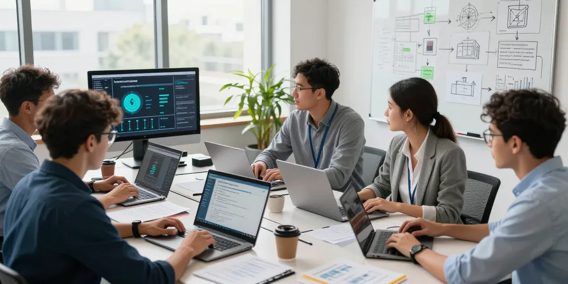 Team discussing cyber essentials certification in a modern office environment