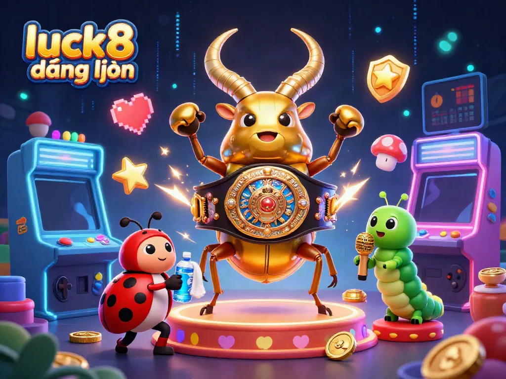 Experience the excitement of luck8 đăng nhập as vibrant 3D characters and casino elements fill the scene.
