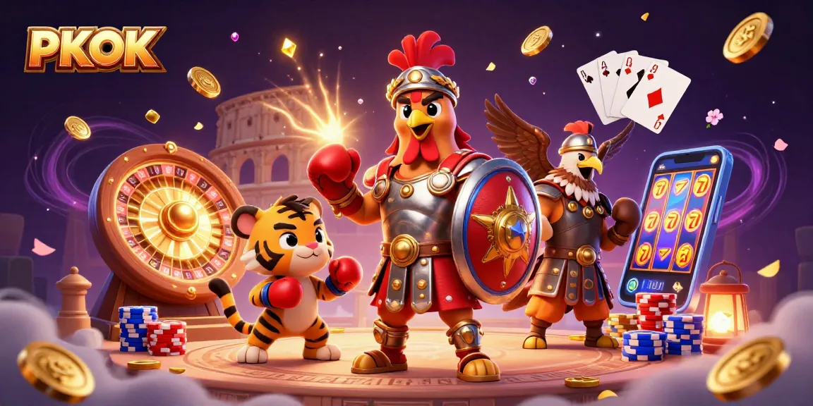 Experience thrilling casino action with PKOK's immersive gaming ambiance and vibrant visuals.