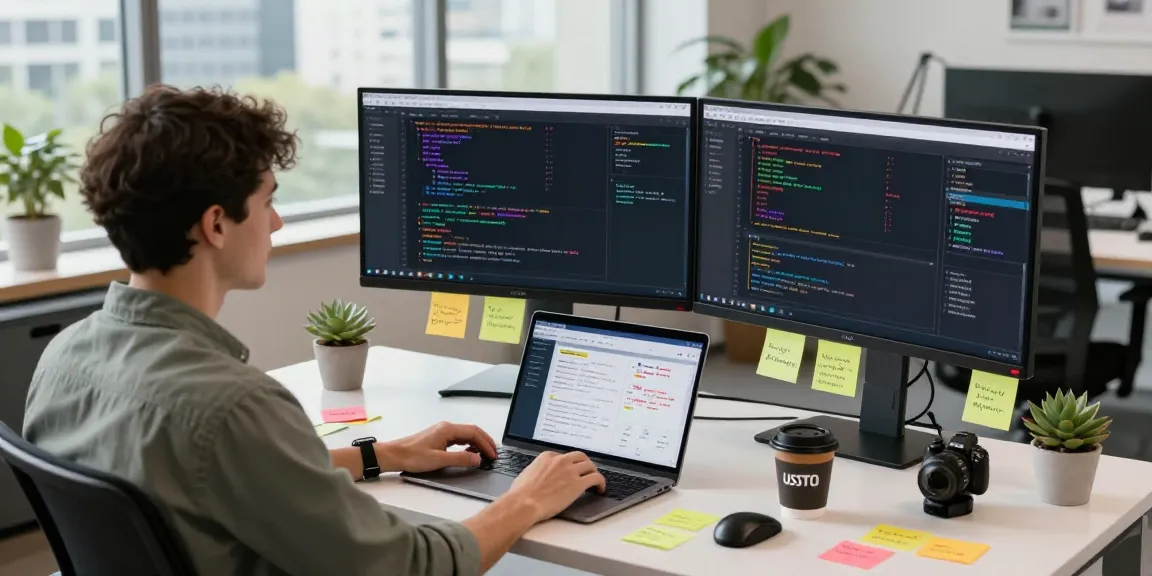 Developer working on USDT0 liquidity routing in modern tech workspace.