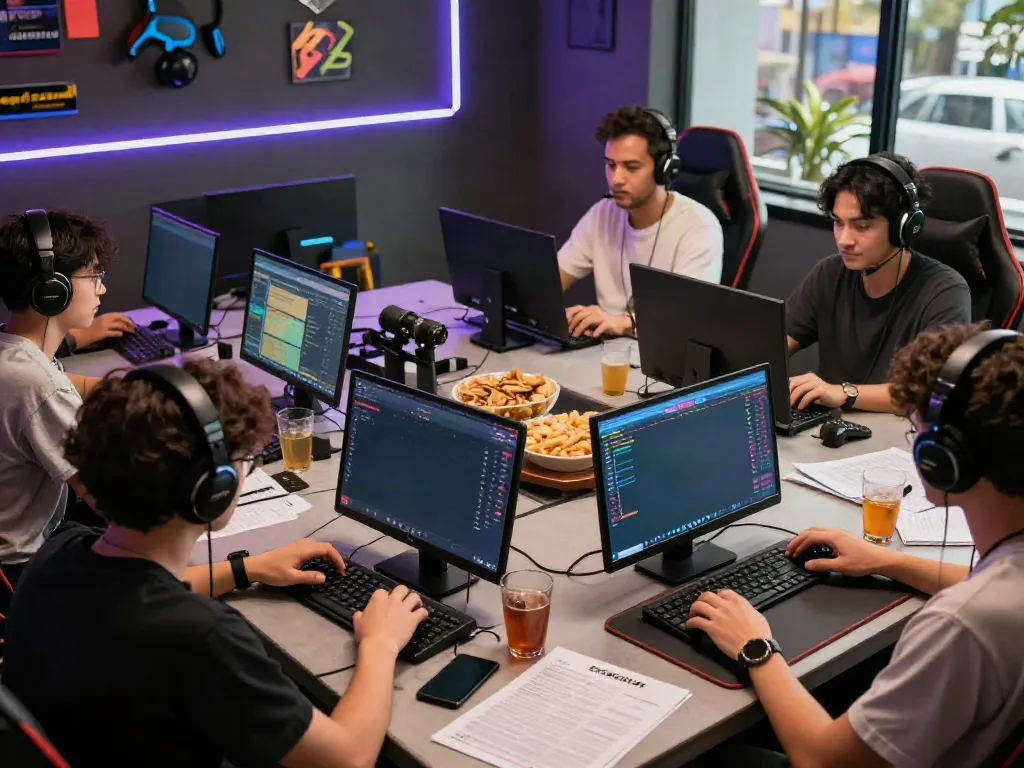 Engaged players using amanahtoto for online togel insights in a vibrant gaming space.