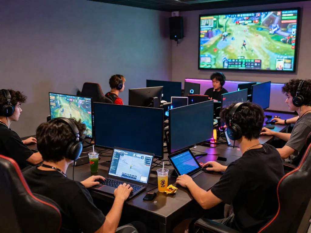 Engaging online gaming experience at H19 with players immersed in action