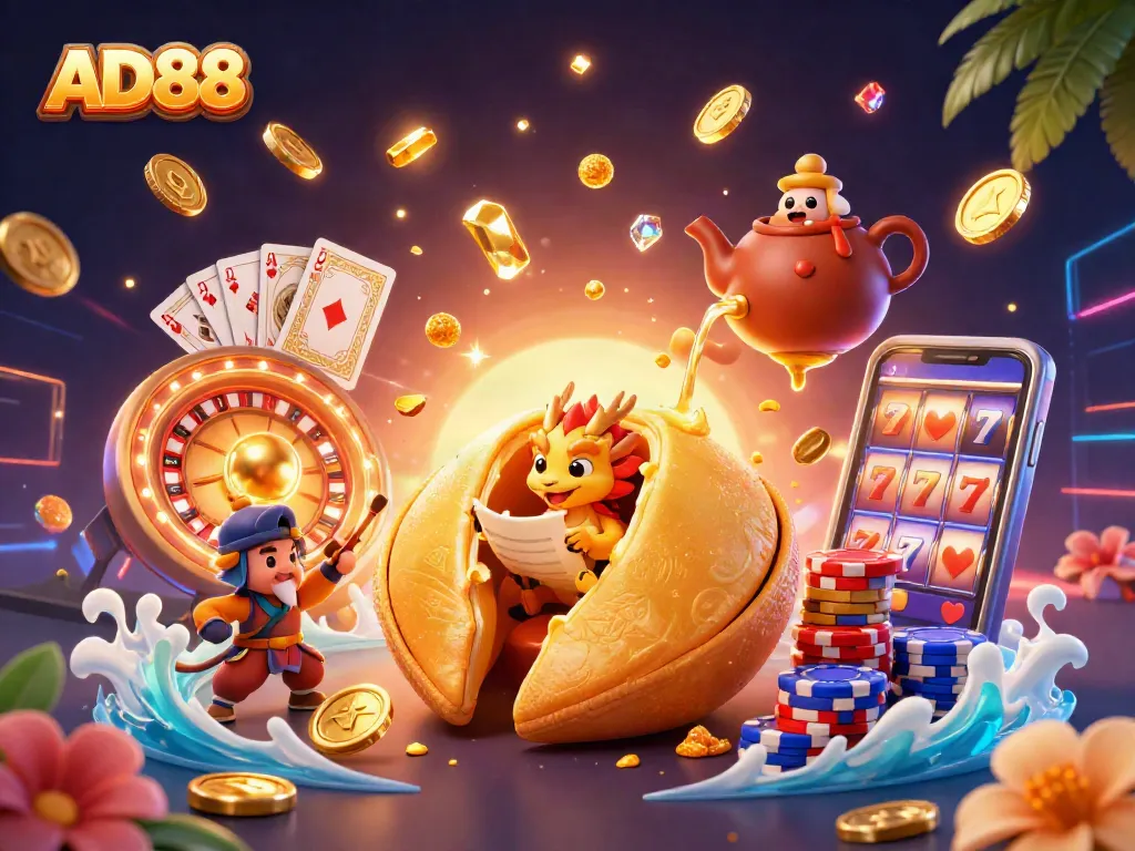 Experience the thrill of gambling at AD88 with vibrant games and golden treasures.