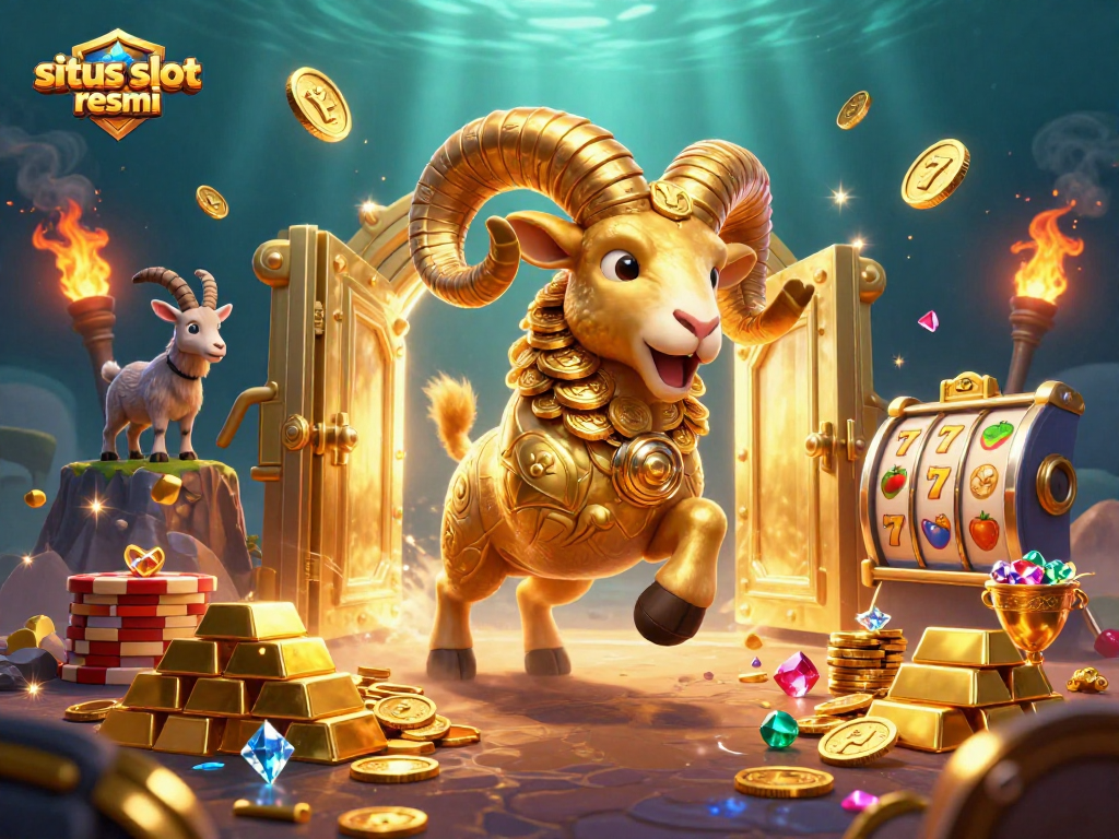 Experience winning moments at situs slot resmi with vibrant golden visuals and dynamic slot elements.