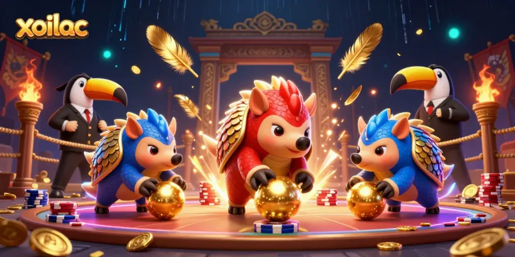 Xoilac's engaging pangolins competition, showcasing immersive casino gameplay.