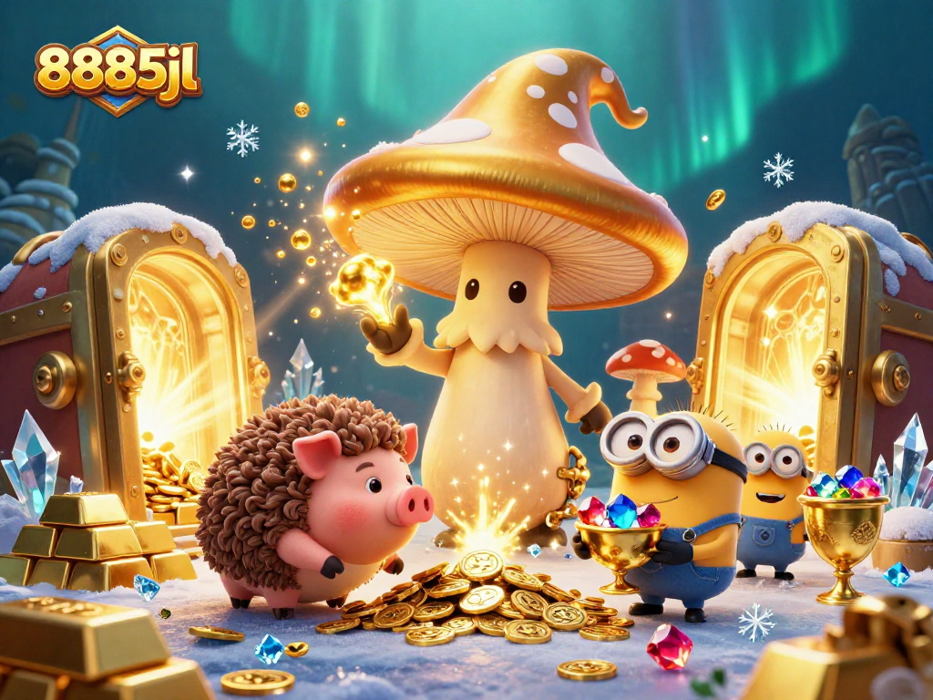 Engage in magical treasure hunting with 8885jl's golden wizard, truffle pig, and gemstone minions.