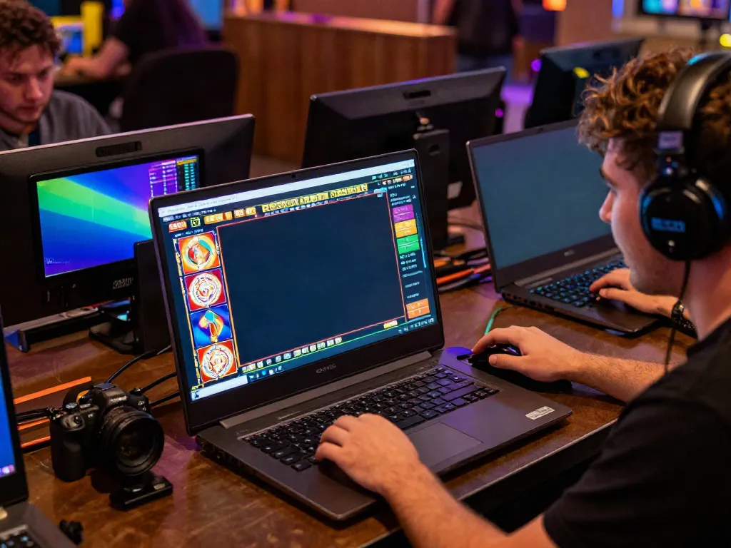 Exciting online gaming experience on qqmacan with vibrant slot graphics and real-time stats.