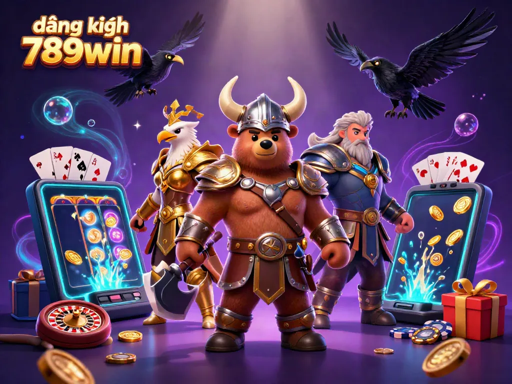 Engage in exciting gaming with đăng ký 789win as vibrant characters and casino elements create a thrilling atmosphere.