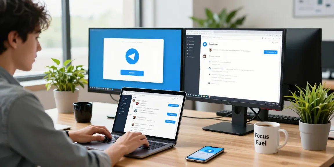 Explore Telegram下载 options on multiple devices in a modern workspace.
