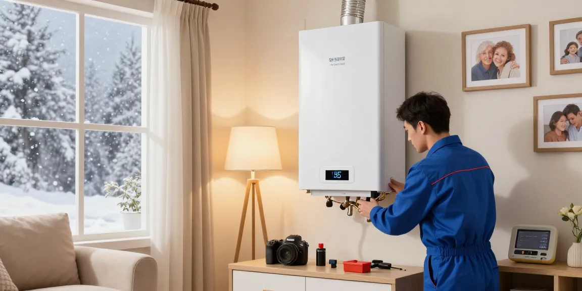 Reliable boiler repair belfast service in a cozy home, technician working on a gas boiler for optimal heating solutions.