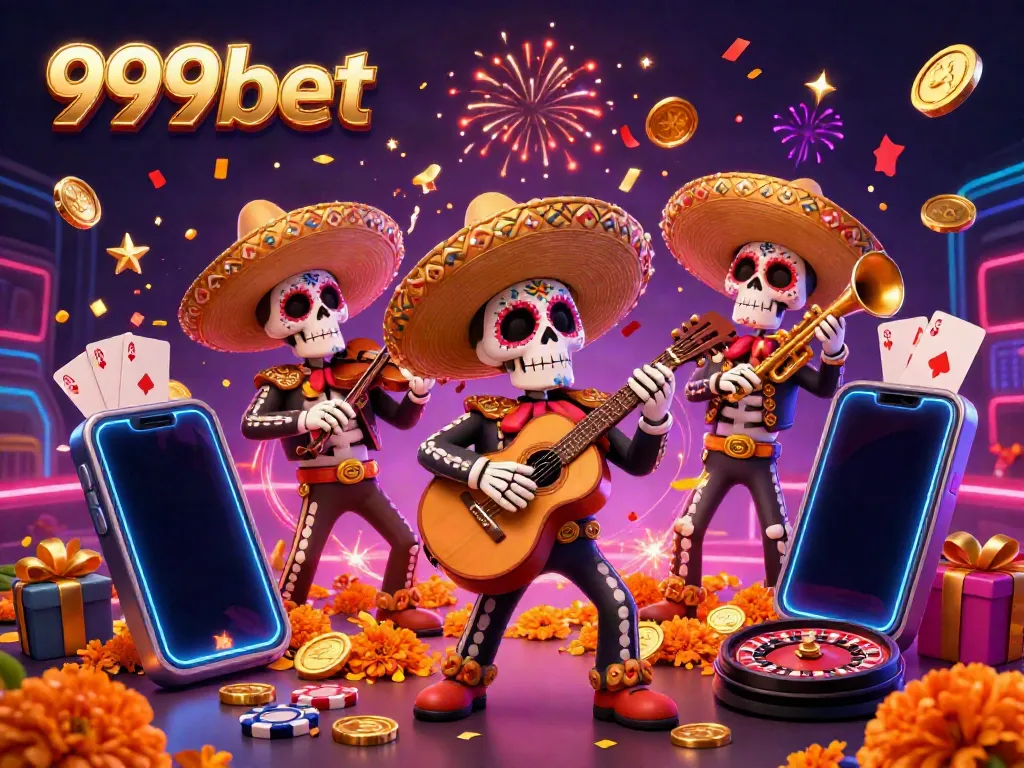 Experience exhilarating gameplay at 999bet with a dynamic mariachi band amid thrilling casino elements.