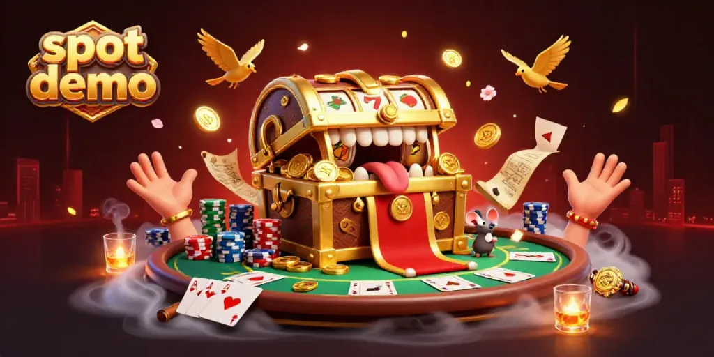 Slot demo menarik dengan karakter ceria dan elemen kasino berkilau.