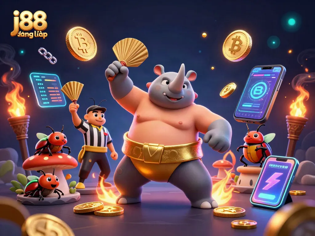 Engage with j88 đăng nhập for exciting gaming experiences alongside digital coins and vibrant casino elements.