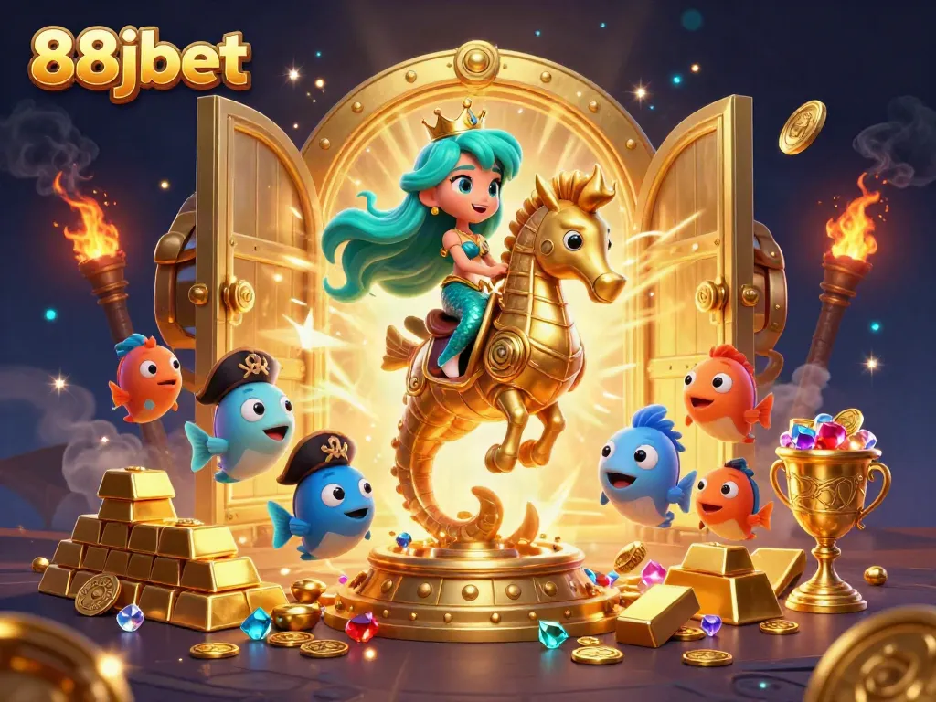 Engage with the vibrant 88jbet undersea casino adventure featuring a mermaid princess and golden treasures.