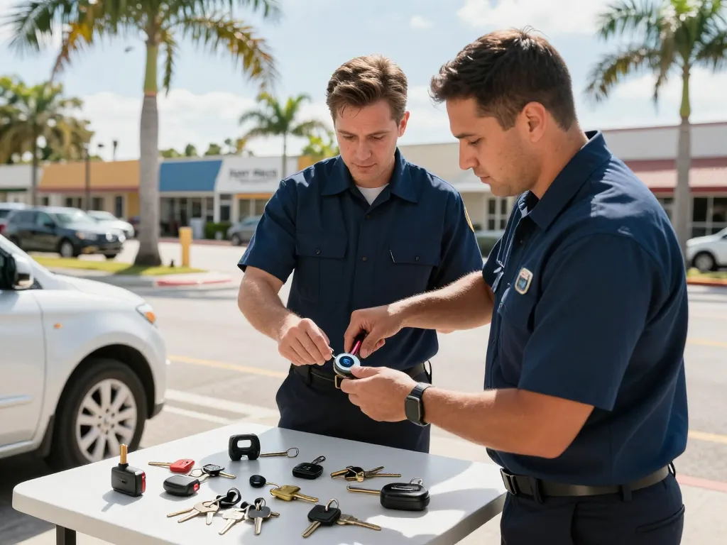 PSL Lock and Key Fort Pierce locksmith unlocking a car door with expertise.