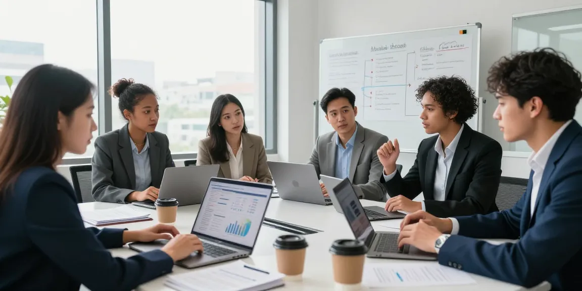 Dynamic office collaboration scene illustrating the need for an instant merchant cash advance in small businesses.