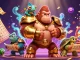 Experience thrilling action at Sunwin with a gorilla king and engaging gambling elements in a vibrant scene.