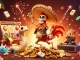 Experience sky88's vibrant casino scene with a unique skeleton rooster and festive elements.