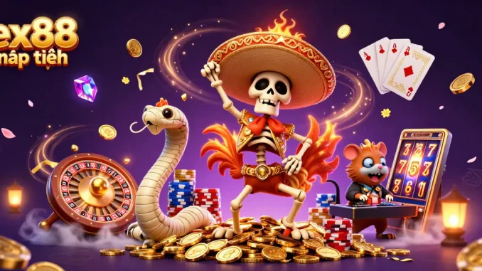Experience ex88 nạp tiền with thrilling games and dynamic wins in this vibrant casino scene.