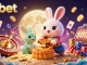 Experience thrilling games at onbet with a lively scene featuring a moon rabbit and golden coins.