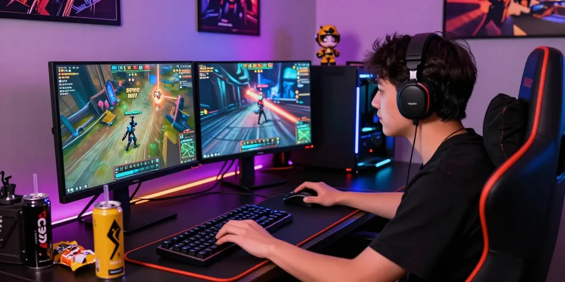 Exciting gaming moment featuring Slot Scatter Hitam gameplay, showcasing a player engaged at a vibrant gaming setup.