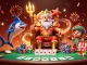 Experience the thrill of DA88 with Neptune and a poker showdown in a vibrant 3D scene.