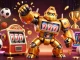 Experience thrilling gameplay at FUN79 with a golden gorilla mech, sports balls, and dynamic elements!