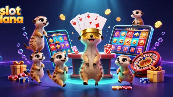 Experience thrilling gaming at slot dana with playful meerkats capturing the casino atmosphere.