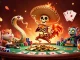 Engage with datum at a vibrant casino scene featuring a mariachi rooster and dynamic gambling elements.