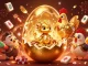 Experience winning thrills at Thabet with a dazzling scene of a golden dragon in a vibrant gaming atmosphere.