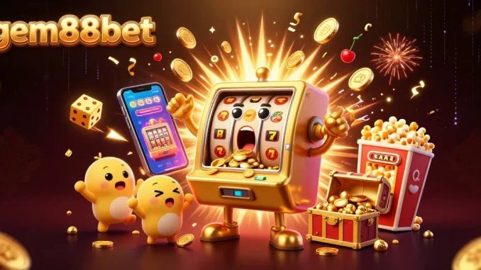 Experience the thrill of gem88bet as golden slots hit jackpots while coins and excitement fly!