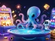 Engage in the cosmic slots with BTY6137 as the alien octopus deals cards at a holographic table.