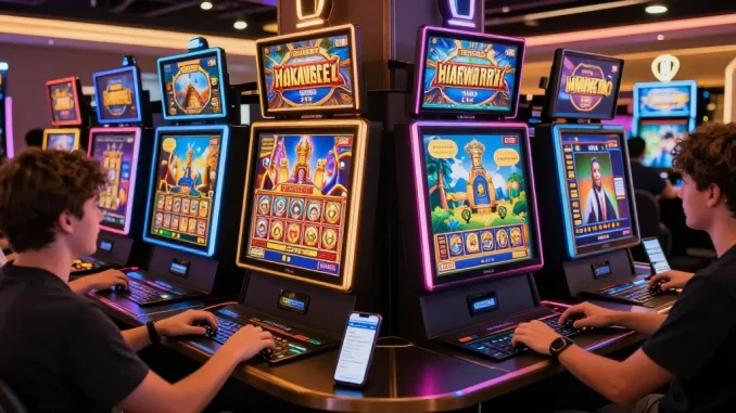 Immersive slot gaming experience on wd138 with lively players and vibrant visuals.