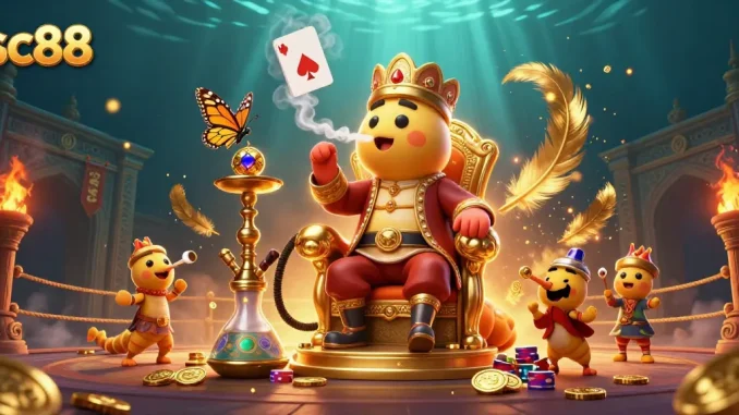 Experience thrilling adventures at sc88 with a vibrant 3D casino scene featuring masterful characters.