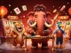 Hit club invites players to join the vibrant casino scene with a woolly mammoth bouncer checking IDs.