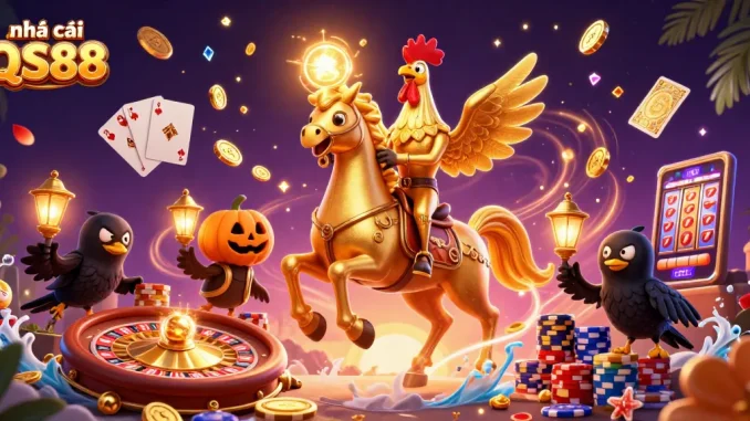 Experience the thrill of nhà cái QS88 with a golden rooster casino adventure in stunning 3D.
