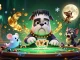 Luck8 brings excitement as a Frankenstein bulldog deals cards at a spooky casino table, with vibrant elements.