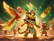 ku88 showcases a vibrant casino scene with a Mayan jaguar priest, glowing characters, and ancient elements.