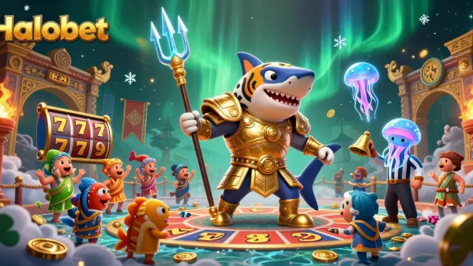 Experience Halobet’s thrilling casino action in a vibrant underwater colosseum with our engaging gaming characters.