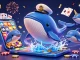 gg88a captures a vibrant casino scene with a cartoon whale showcasing the excitement of online gaming.