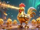 Experience thrilling gameplay at XO88 with golden rooster robot and baby chick drones in action.