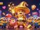Experience the magic of HOKI368 with a lively scene of a golden mushroom wizard and treasures.