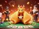 S8 players chasing wins at a vibrant casino scene with golden fortune cookie magic and dynamic poker action.