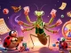 Experience winning strategies at sv388 com with a vibrant 3D casino scene showcasing dynamic gambling elements.
