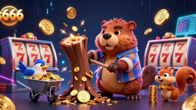 Experience thrilling fun with s666 in a vibrant casino scene filled with golden coins and slots.